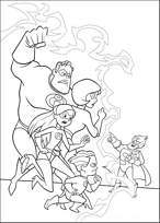 coloriage les indestructibles sauvent leur bebe